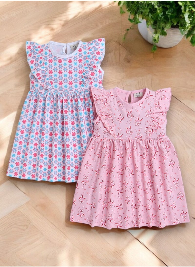 Victor and Jane - All-Over Printed Ruffle Dress (Pack of 2)