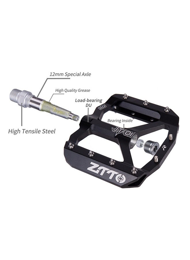 2-Piece Bicycle Fine Grip Bearing Flat Pedal Set 13x11x5.5cm