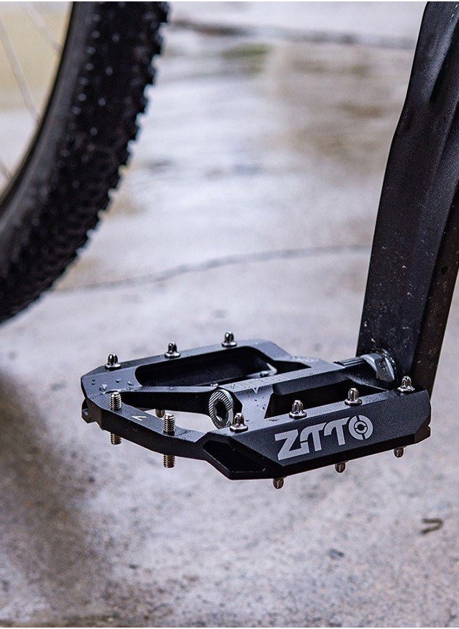 2-Piece Bicycle Fine Grip Bearing Flat Pedal Set 13x11x5.5cm