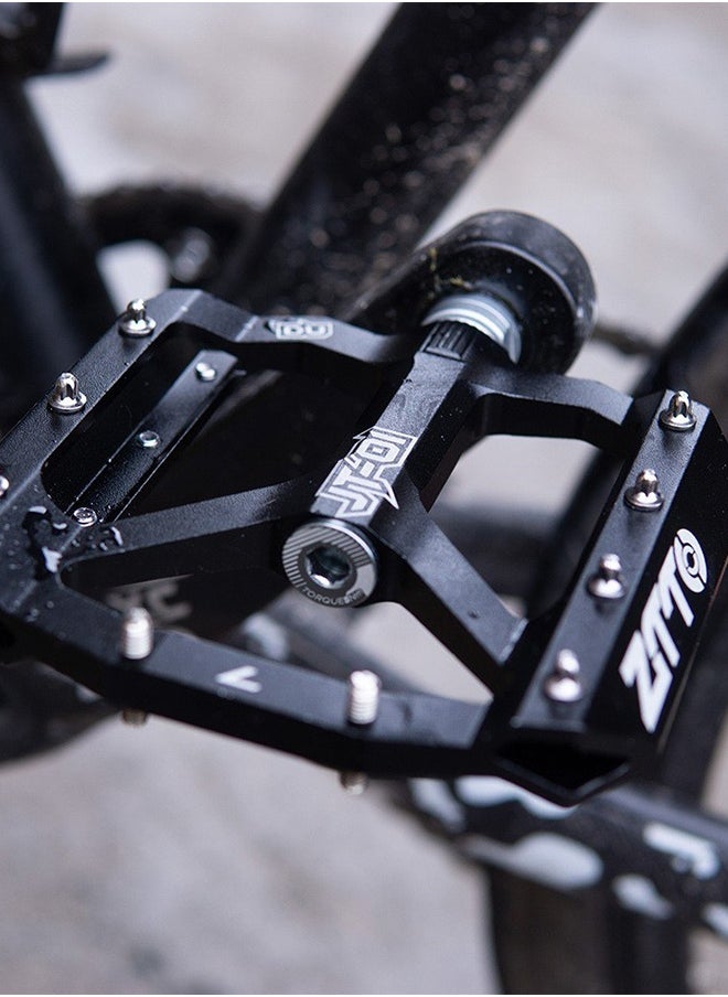 2-Piece Bicycle Fine Grip Bearing Flat Pedal Set 13x11x5.5cm