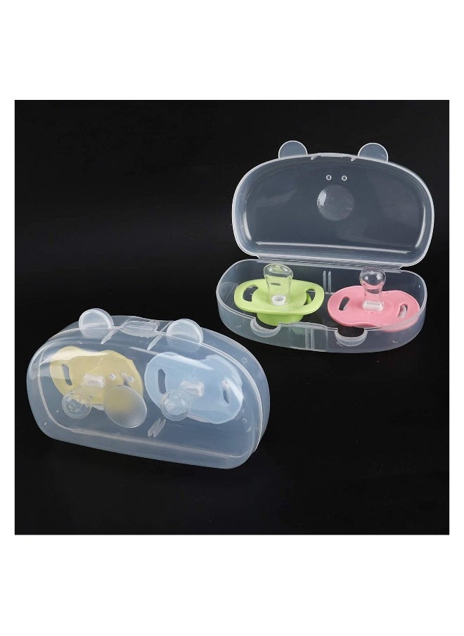 Pacifier Case Pacifier Container Baby Pacifier Case for Travel BPA Free Can be Used to Carry 2 Pacifiers Transparent 2 Pack