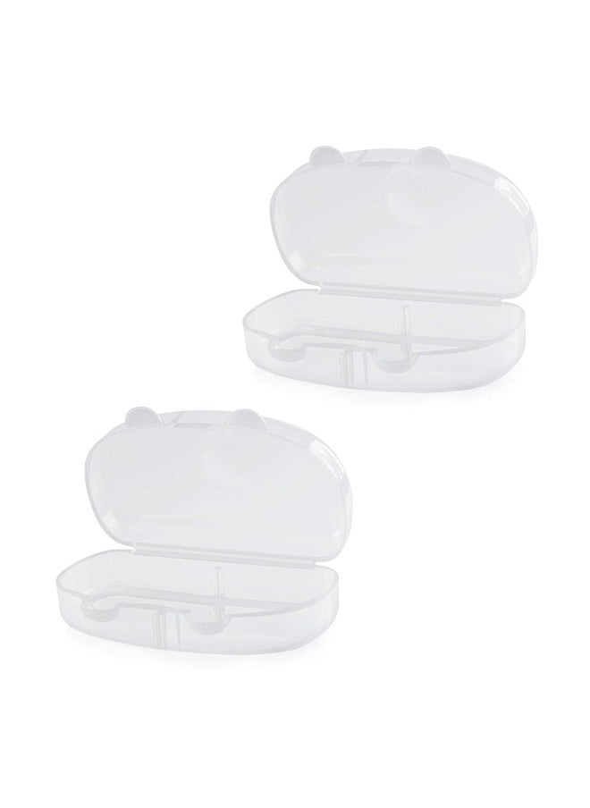 Pacifier Case Pacifier Container Baby Pacifier Case for Travel BPA Free Can be Used to Carry 2 Pacifiers Transparent 2 Pack