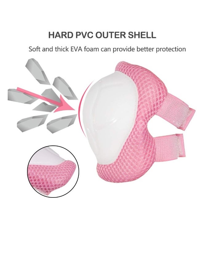 Kids/Teenager Protective Gear, 3-15 Years Knee Pads and Elbow Pads, 6 in 1 Set with Wrist Guard and Adjustable Strap for Rollerblading Skateboard Cycling Skating Bike Scooter