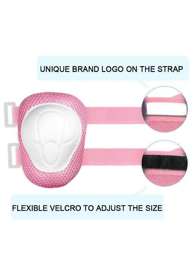 Kids/Teenager Protective Gear, 3-15 Years Knee Pads and Elbow Pads, 6 in 1 Set with Wrist Guard and Adjustable Strap for Rollerblading Skateboard Cycling Skating Bike Scooter