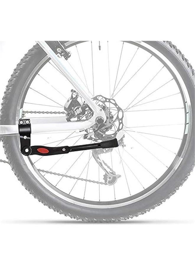 Adjustable Bike Kickstand, Aluminum, Black - Fits 24-28 MTB, Hybrid, Road, Cycling, Folding Bikes