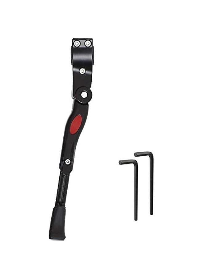 Adjustable Bike Kickstand, Aluminum, Black - Fits 24-28 MTB, Hybrid, Road, Cycling, Folding Bikes