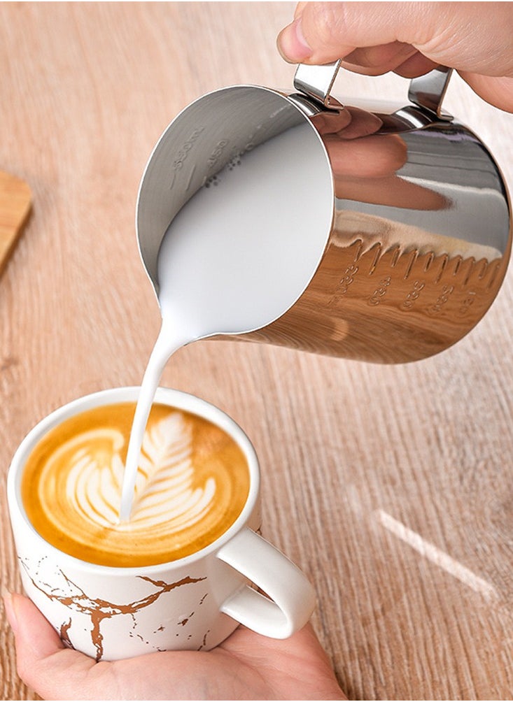 304 Stainless Steel Milk Frothing Coffee Jug Silver 350ml