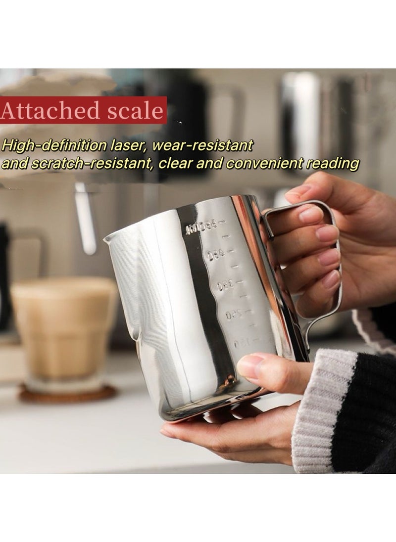 304 Stainless Steel Milk Frothing Coffee Jug Silver 350ml