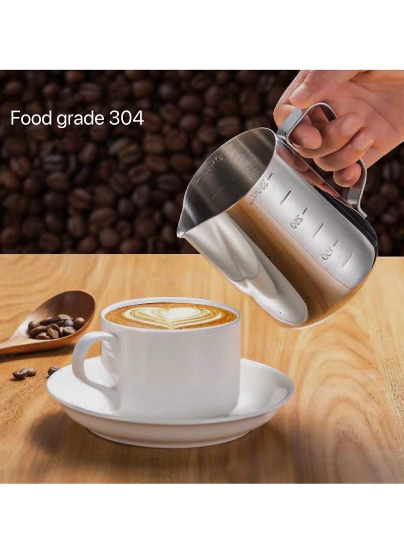 304 Stainless Steel Milk Frothing Coffee Jug Silver 350ml