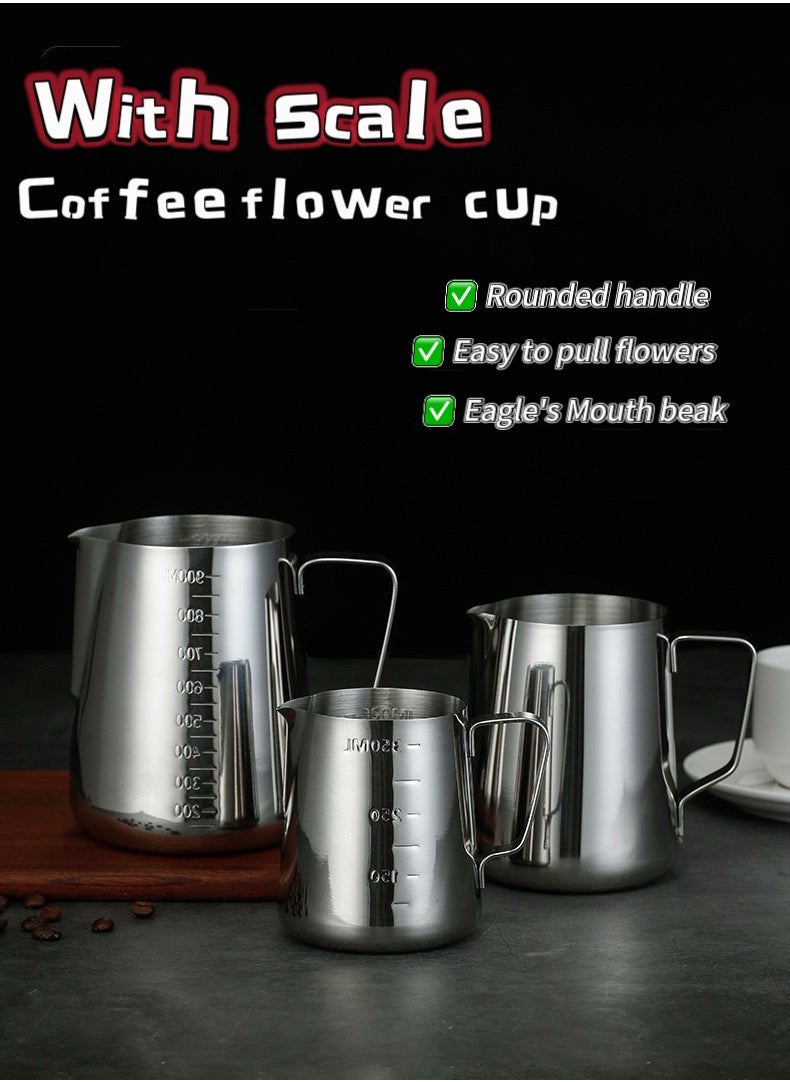 304 Stainless Steel Milk Frothing Coffee Jug Silver 350ml