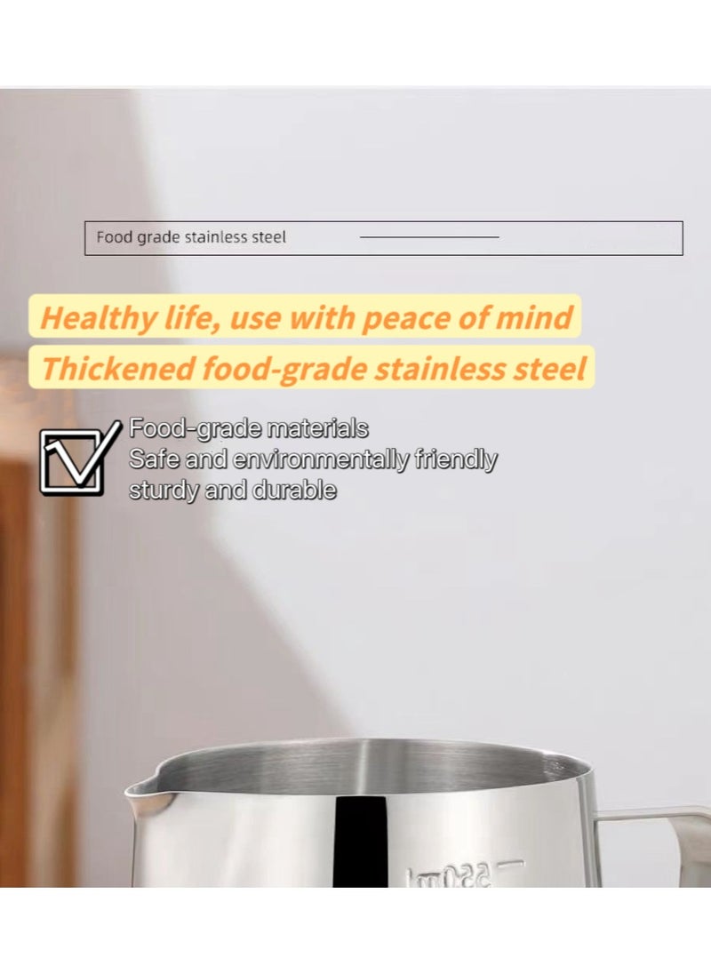 304 Stainless Steel Milk Frothing Coffee Jug Silver 350ml