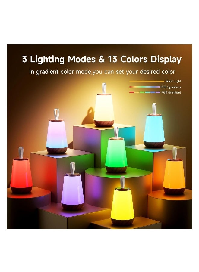 Rechargeable Dimmable Night Light Touch Lamp - Versatile Hanging Table Lamp With Remote, Warm White And Color Changing Modes,  For Kids And Adults