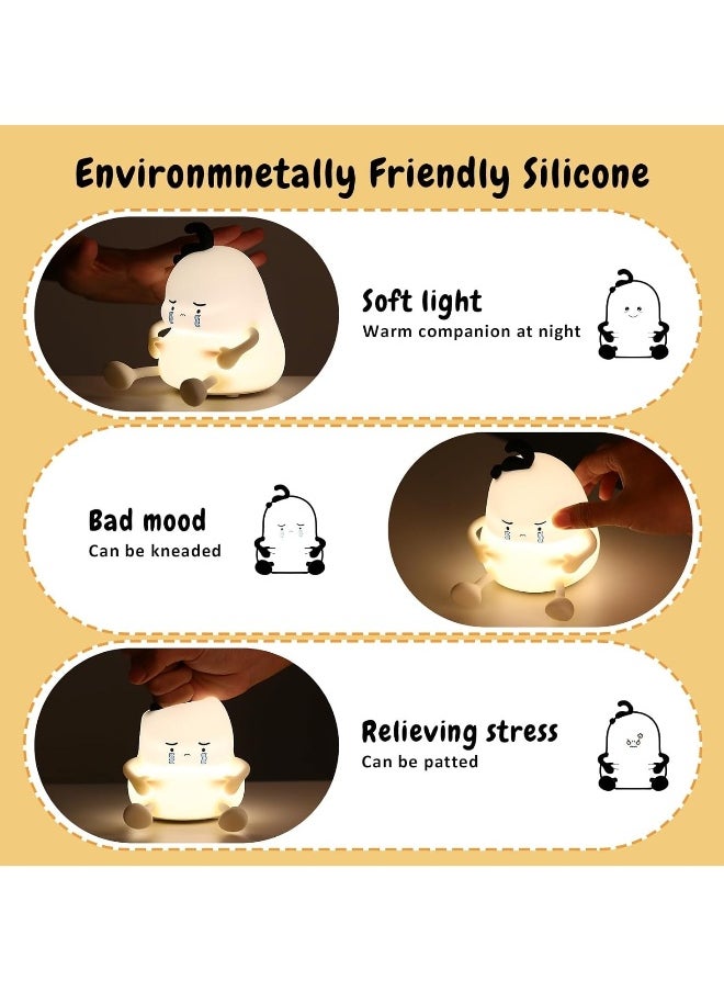Cute night light, LED silicone night light, 3 level dimmable parenting night light for breastfeeding toddler baby decoration