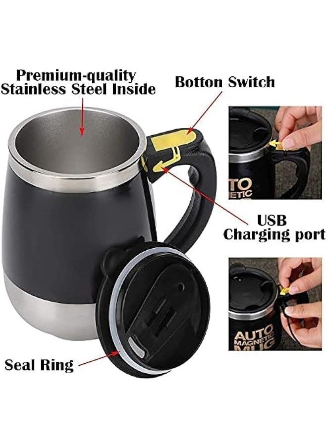 The Second Generation USB Charging Self Stirring Coffee Mug,Automatic Magnetic Stainless Steel Self Stirring Mug Automatic Mixing Tea Hot Chocolate Cocoa Protein Fit Home Office Travel… (Pink)