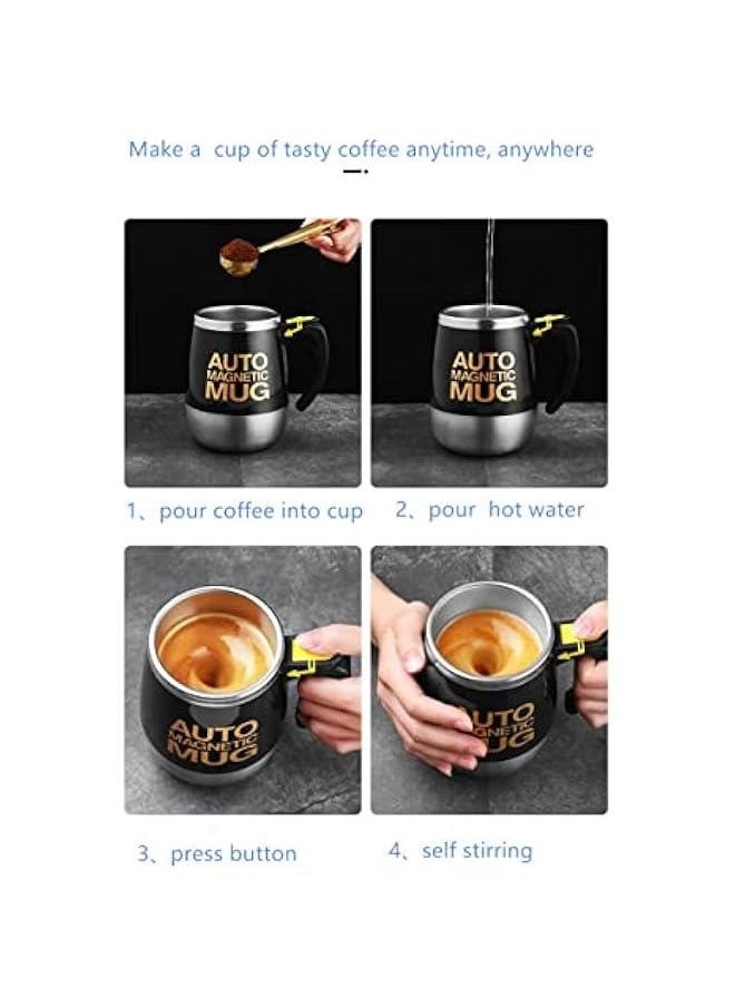 The Second Generation USB Charging Self Stirring Coffee Mug,Automatic Magnetic Stainless Steel Self Stirring Mug Automatic Mixing Tea Hot Chocolate Cocoa Protein Fit Home Office Travel… (Pink)