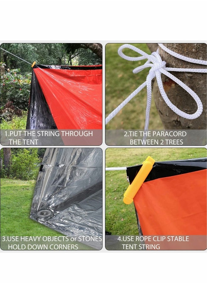 Emergency Tent, 2 Set Survival Emergency Shelter, 2 Person, Resistant and Ultra Lightweight Life Tent