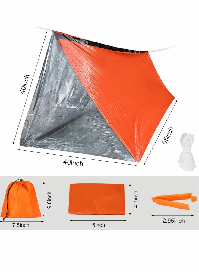 Emergency Tent, 2 Set Survival Emergency Shelter, 2 Person, Resistant and Ultra Lightweight Life Tent