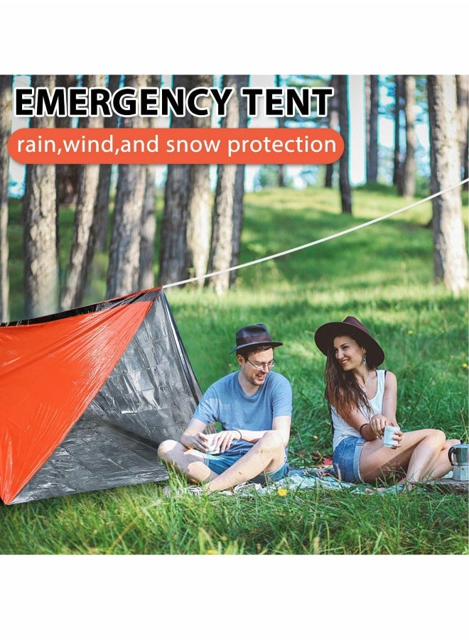 Emergency Tent, 2 Set Survival Emergency Shelter, 2 Person, Resistant and Ultra Lightweight Life Tent
