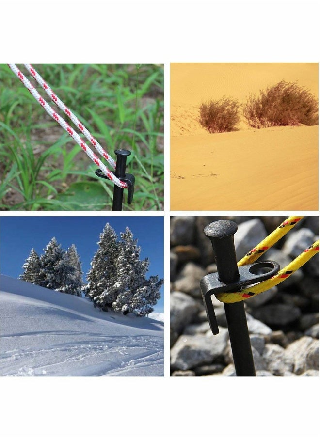 Tent Stakes, Ground Spikes, Heavy Duty Camping Stakes, Forged Steel Spikes Unbreakable and Inflexible for Outdoor Camping Canopy Snow and Grassland (Black) (30cm) 4Pcs