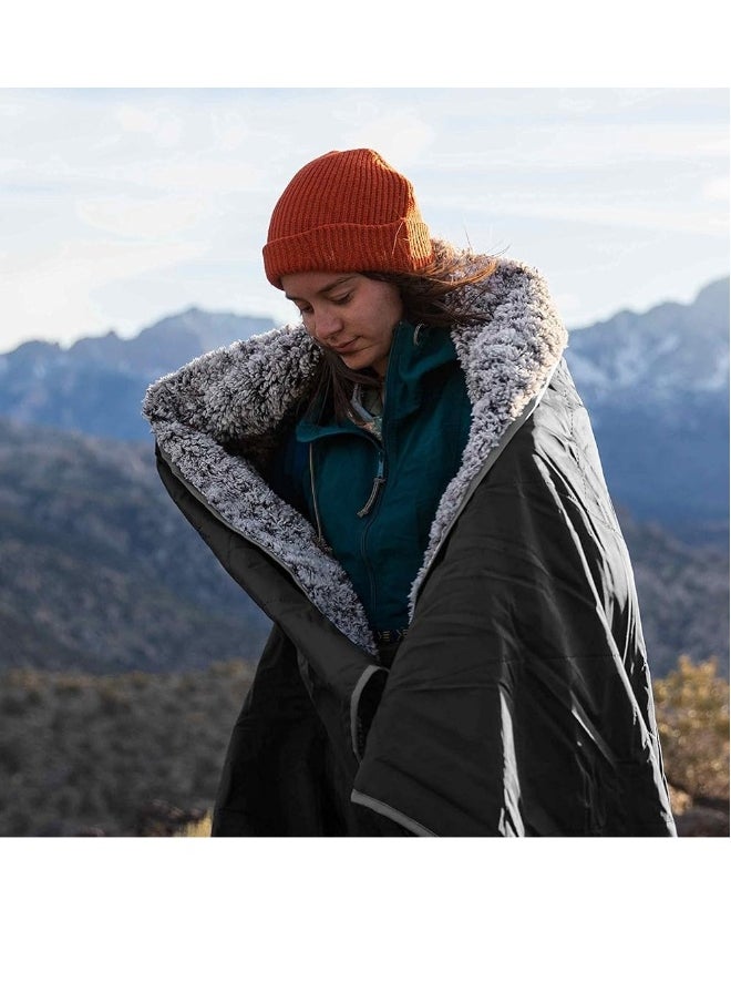 Waterproof Camping Blanket - Extra Warm and Large Sherpa Fleece Outdoor Blanket for Car, Boat, Concert, u0026 Picnic Use - Machine Washable and Windproof Camping Blankets for Cold Weather