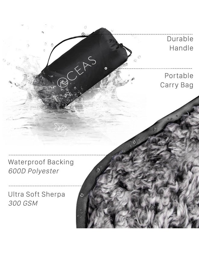 Waterproof Camping Blanket - Extra Warm and Large Sherpa Fleece Outdoor Blanket for Car, Boat, Concert, u0026 Picnic Use - Machine Washable and Windproof Camping Blankets for Cold Weather