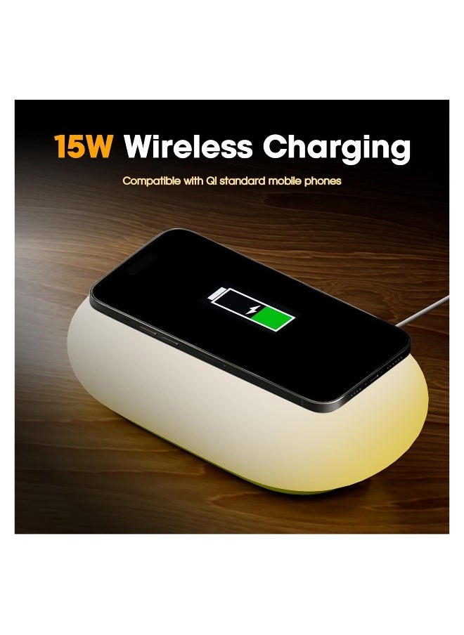 Camping Night Light with Wireless Charging Camping Lamp 5 Light Modes Light for Tent Mini Tent Light for Camping Hurricane Power Outages Hiking Home