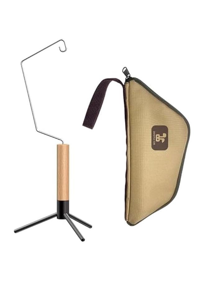Camping Lantern Stand, Lamp Assembly, Lamp Pole Hanging Light Holder for Hiking, Indoor, Backpacking, Outdoor, 45.8cmx21cm, Brown