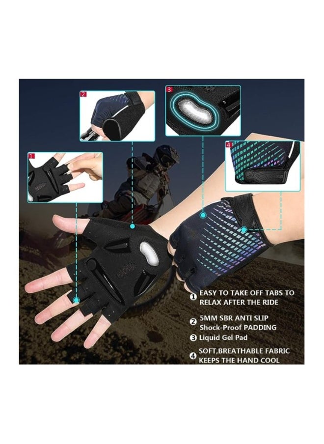 Cycling Gloves Bike Gloves, for Men Women, Breathable Anti-Slip 5mm Gel Pad, Biking Gloves Half Finger Road Bike Mtb Bicycle Gloves for Cycling, Fitness, Motorcycle, Camping, Outdoor Sports(A pair)(M)