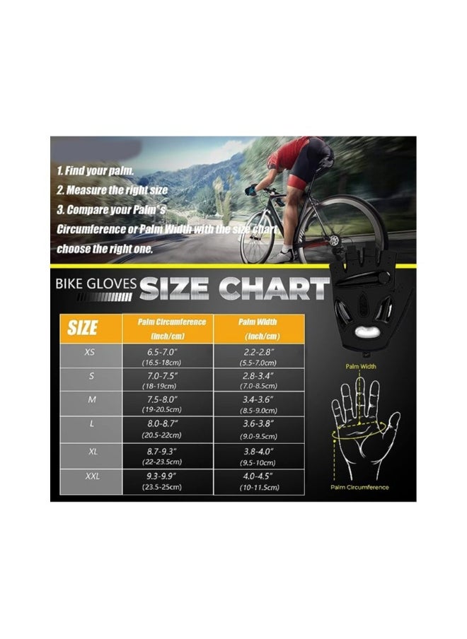 Cycling Gloves Bike Gloves, for Men Women, Breathable Anti-Slip 5mm Gel Pad, Biking Gloves Half Finger Road Bike Mtb Bicycle Gloves for Cycling, Fitness, Motorcycle, Camping, Outdoor Sports(A pair)(M)