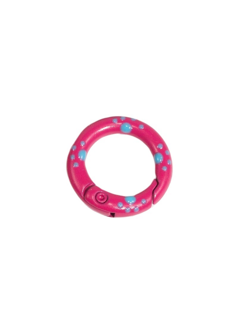 Colorful Hand-Painted Cat Paw Carabiner Keychain DIY Alloy Ring 20mm Rose Red