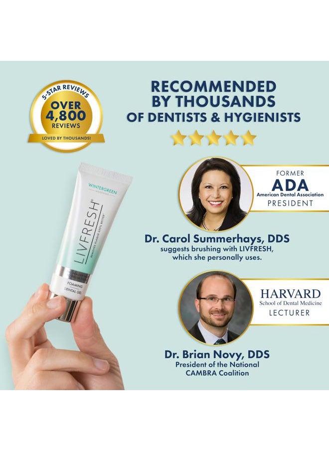 Toothpaste Gel, Clinically Proven to Remove Plaque 250% Better, Improves Gum Health 190% Better, Prevents & Reduces Tartar, Freshens Breath, SLS Free Dental Gel, Wintergreen