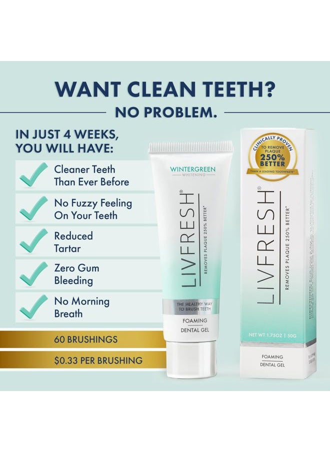 Toothpaste Gel, Clinically Proven to Remove Plaque 250% Better, Improves Gum Health 190% Better, Prevents & Reduces Tartar, Freshens Breath, SLS Free Dental Gel, Wintergreen