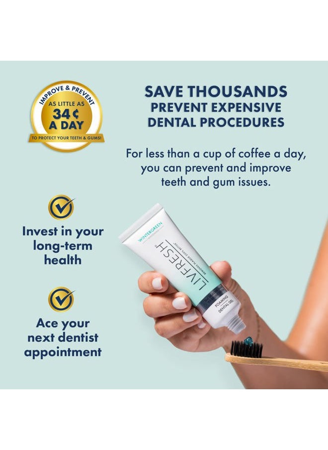 Toothpaste Gel, Clinically Proven to Remove Plaque 250% Better, Improves Gum Health 190% Better, Prevents & Reduces Tartar, Freshens Breath, SLS Free Dental Gel, Wintergreen