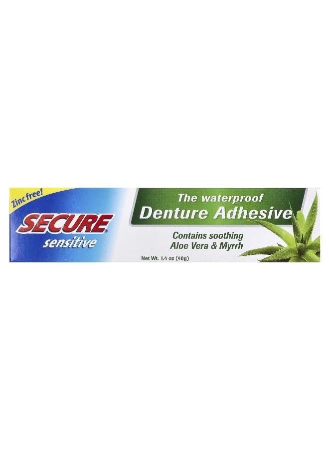 Secure Denture, The Waterproof Denture Adhesive, Sensitive, 1.4 oz (40 g)