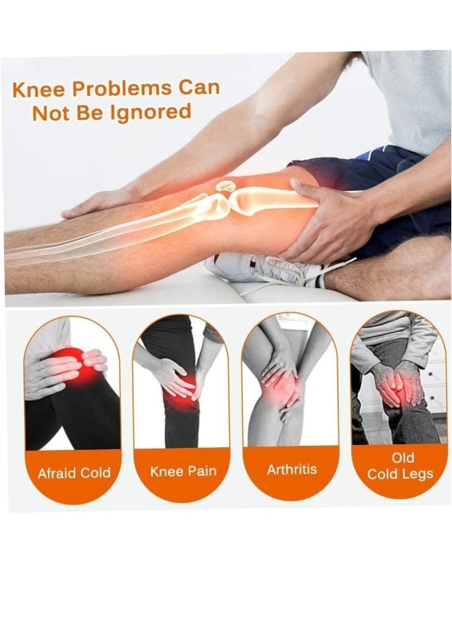 Heated Knee Braces Pain Relief Heated Knee Pad Massager Support Warm Wrap Rechargeable Electric Adjustable Temperature for Winter