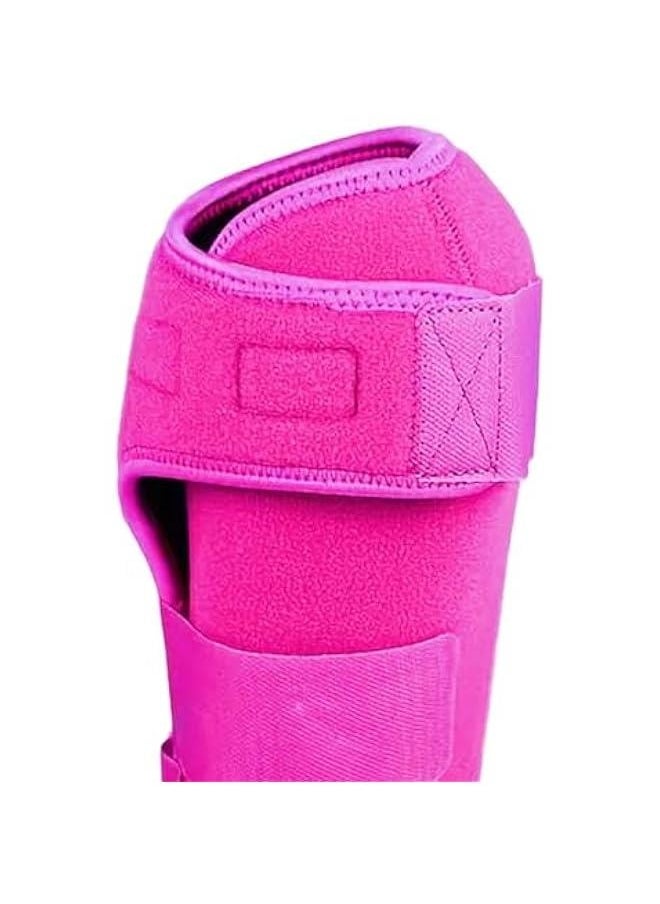 4Pcs Horse Boots Leg Protectors Adjustable Comfortable Neoprene Reusable Breathable Horse Protectors Equipment Set, Rose Pink, L