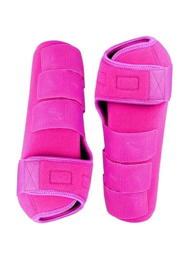 4Pcs Horse Boots Leg Protectors Adjustable Comfortable Neoprene Reusable Breathable Horse Protectors Equipment Set, Rose Pink, S