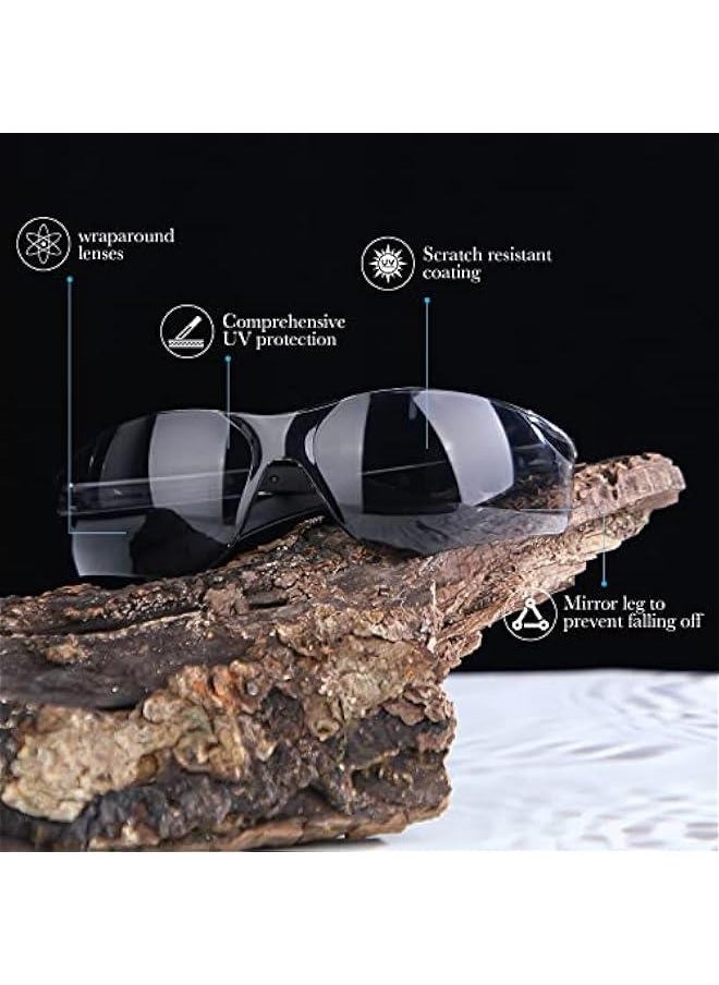 20 Pcs Safety Glasses UV Scratch Resistant Eyewear Polycarbonate Goggles Clear Protective Eyewear for Lab Science (Gray)