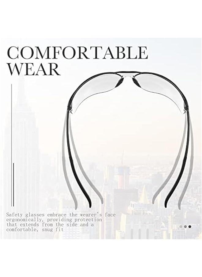 20 Pcs Safety Glasses UV Scratch Resistant Eyewear Polycarbonate Goggles Clear Protective Eyewear for Lab Science (Gray)