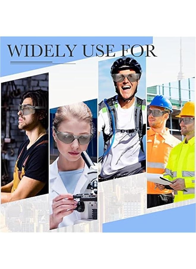 20 Pcs Safety Glasses UV Scratch Resistant Eyewear Polycarbonate Goggles Clear Protective Eyewear for Lab Science (Gray)