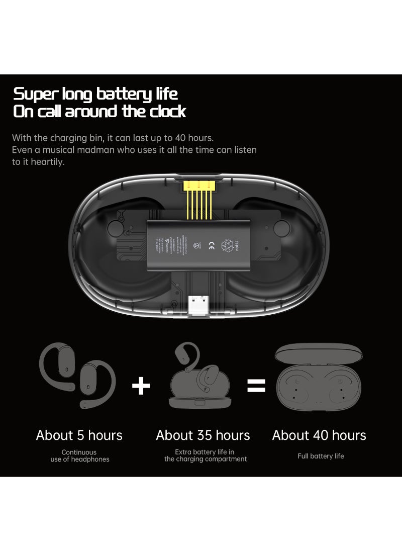 X18 Sports In-Ear Digital Display With Transparent Cover Ultra Long Standby Earbuds Black