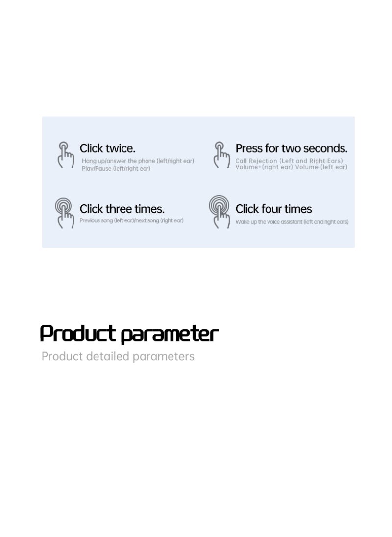 X18 Sports In-Ear Digital Display With Transparent Cover Ultra Long Standby Earbuds Black