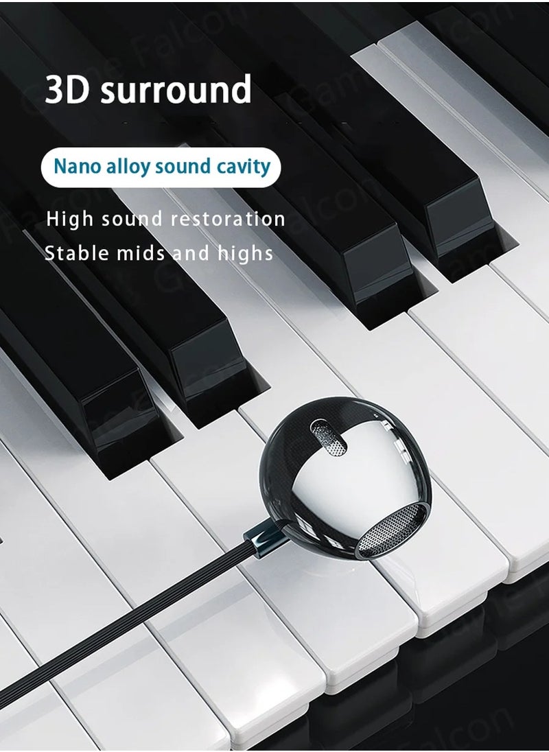 Wired Earbuds, Hifi Bass Stereo Game Headphones, Lightweight Universal Hand Free Wired Headsets, Durable Portable Clear Sound Earphones With Built In Mic, (1pc, Type C White)