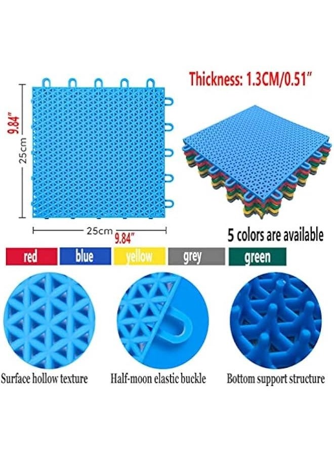 25CM Modular Interlocking Floor Tiles, Outdoor Basketball Court Badminton Court Weatherproof Stitching Sports Mat