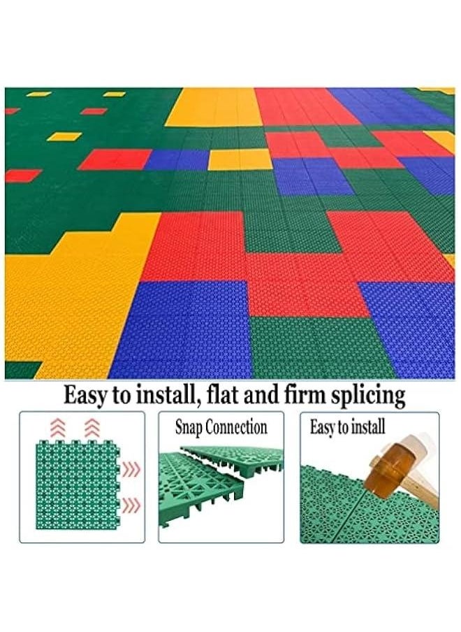 25CM Modular Interlocking Floor Tiles, Outdoor Basketball Court Badminton Court Weatherproof Stitching Sports Mat