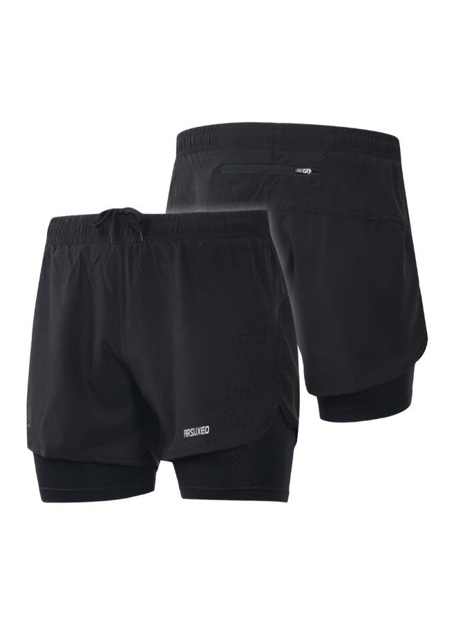 2-In-1 Breathable Running Shorts With Longer Liner XL