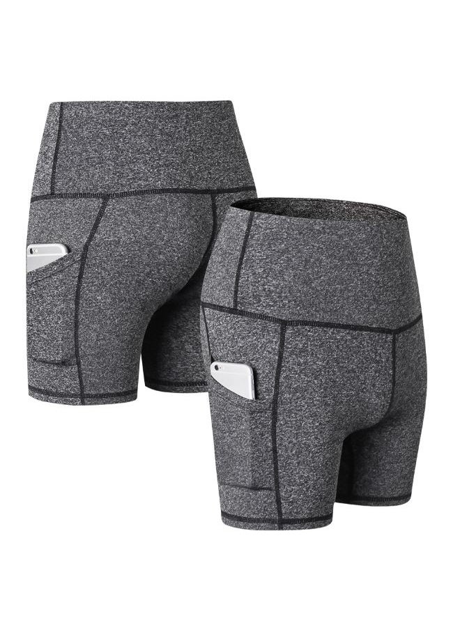 High Waist Yoga Shorts With Pocket XXL