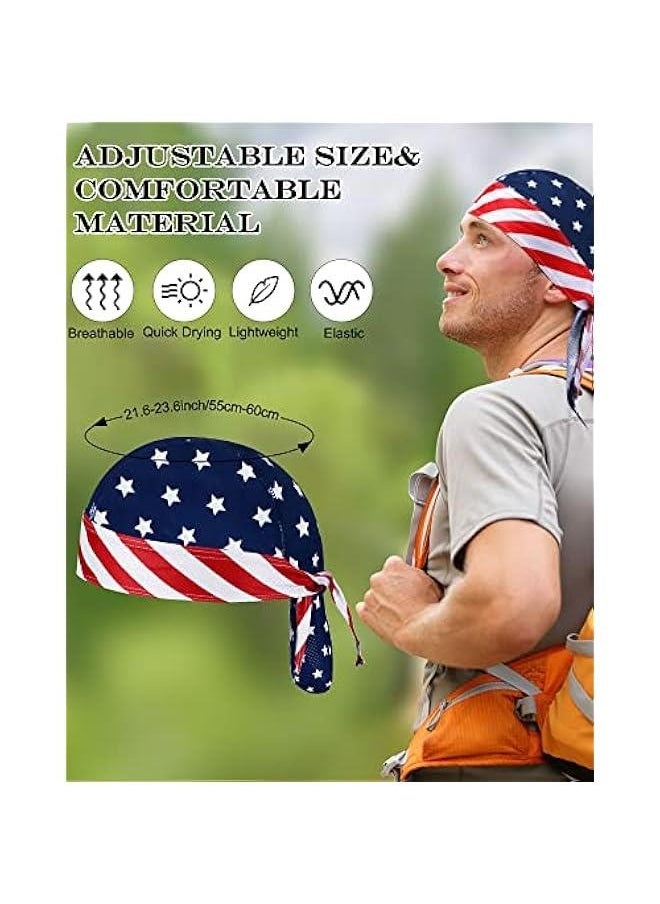 8 Pack Do Rag Skull Caps for Men Sweat Wicking Doo Rags Cooling Helmet Liner Cycling Motorcycle Bandana