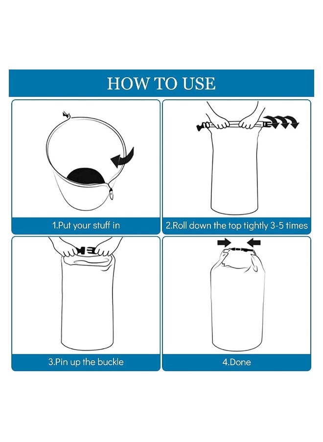 Waterproof Dry Bag Backpack, Lightweight Outdoor Storage Bags Ultimate Dry Bags for Rafting Boating Camping, Suitable for Camping, Climbing, Rafting, Convenient to Store Personal Belongings - 6Pcs