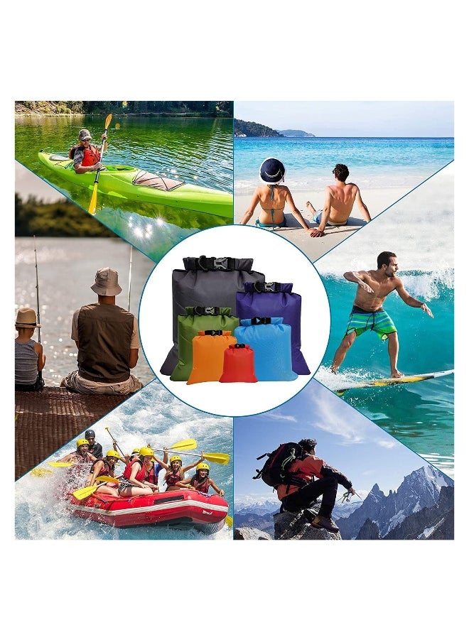Waterproof Dry Bag Backpack, Lightweight Outdoor Storage Bags Ultimate Dry Bags for Rafting Boating Camping, Suitable for Camping, Climbing, Rafting, Convenient to Store Personal Belongings - 6Pcs